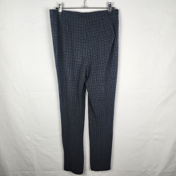 J JILL  Pull On Ponte Slim Leg Gray Plaid Stretch Casual Pants Small Career - Picture 2 of 6